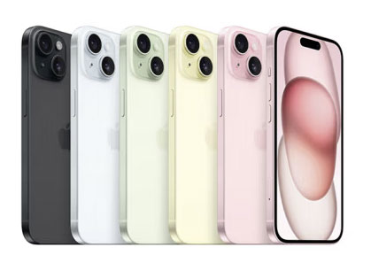 Apple/苹果 iPhone 15 (A3092) 128GB 黑/粉/黄/蓝/绿  支持移动联通电信5G 双卡双待手机
