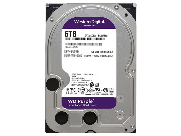 西部数据（WD） 紫盘 SATA 6Gb/s 监控硬盘3.5英寸 6TB