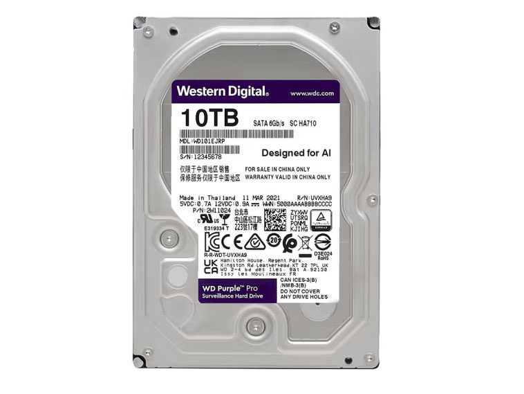 西部数据（WD） 紫盘 监控级硬盘 10T