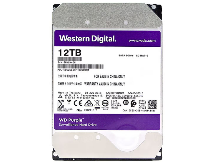 	西部数据（WD） 紫盘 监控级硬盘 12T