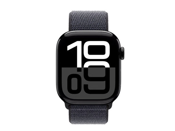 Apple Watch Series 10 智能手表42毫米亮黑色铝金属表壳浓墨色回环式运动表带【GPS款】