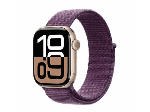 Apple/苹果 Watch Series 10 智能手表回环式运动表带 玫瑰金色/亮黑/银色  铝金属 GPS版 42mm