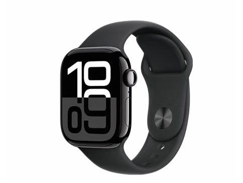 Apple/苹果 Watch Series 10 智能手表运动型表带 亮黑色玫瑰金/银色  GPS版 46mm S/M