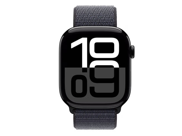 Apple Watch Series 10 智能手表46毫米亮黑色/玫瑰金/银色 铝金属表壳浓墨色回环式运动表带【GPS款】MX283CH/B