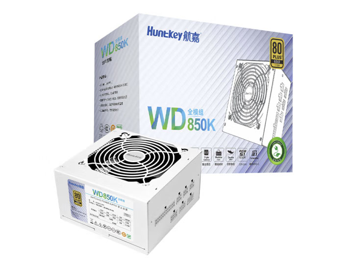 航嘉（Huntkey）WD850K全模组 金牌850W电脑电源皓月白