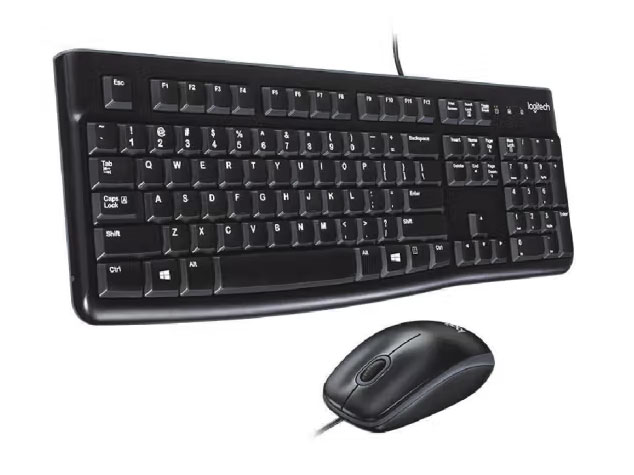  罗技（Logitech）MK120 企业级有线键盘鼠标套装 办公键鼠套装 电脑键盘 USB即插即用 黑色