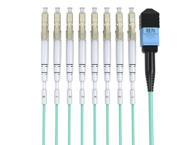 胜为 光纤跳线MPO-LC8芯 3米 多模OM4万兆网线40G光模块集束光纤 FMPL-8003