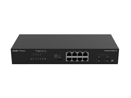 睿易  RG-ES110GDS V2  8口千兆接入千兆光口上联非网管交换机