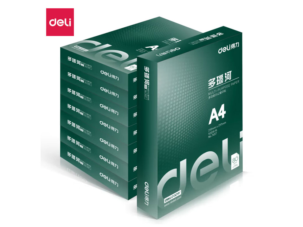 	得力（deli）多瑙河复印纸(A4-80g-8包)打印纸 A4纸销冠 双面复印纸草稿纸 
