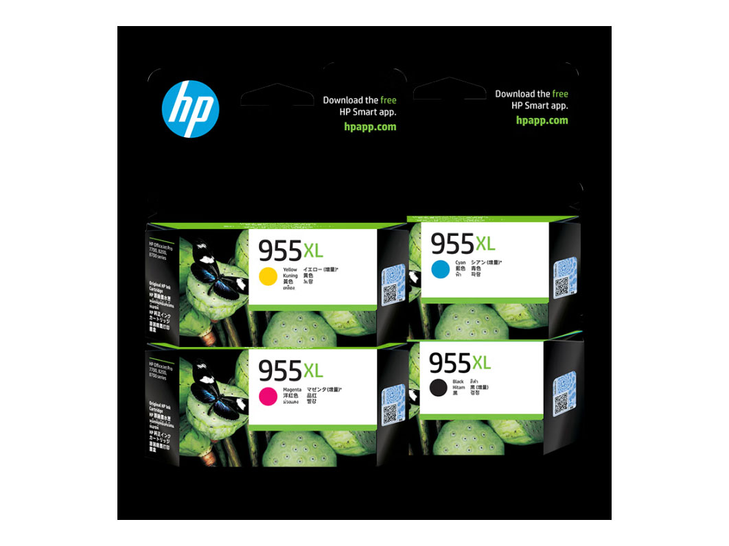 惠普（HP）955XL墨盒 原装四色套装 黑色彩色 高容套装 hp惠普7720 7730 7740 8710 8210 8720 8730打印机墨盒