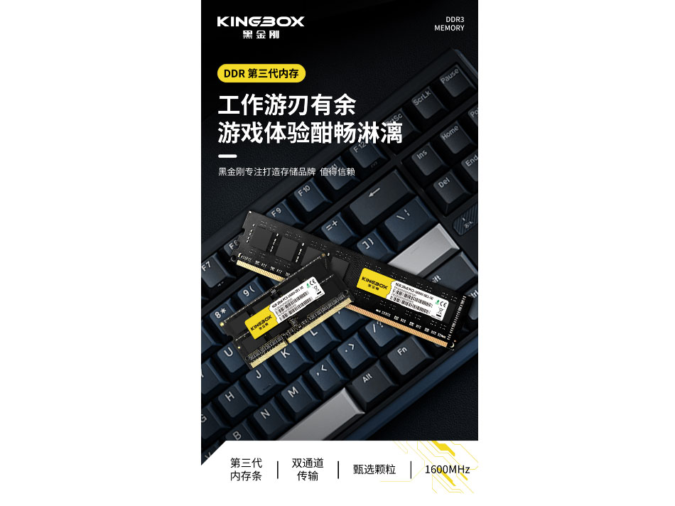 黑金刚 第三代双通道内存条传输 甄选颗粒 /1600MHz