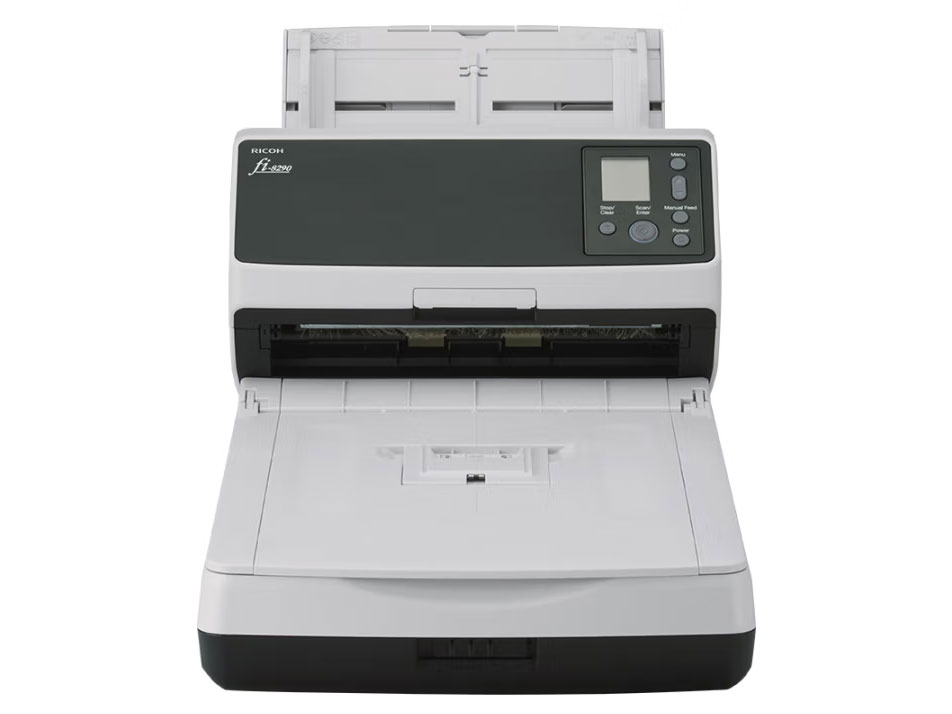  理光（Ricoh）fi-8290 A4彩色高清自动双面连续扫描馈纸式+平板式网络扫描仪 发票档案PDF办公 90面/分钟
