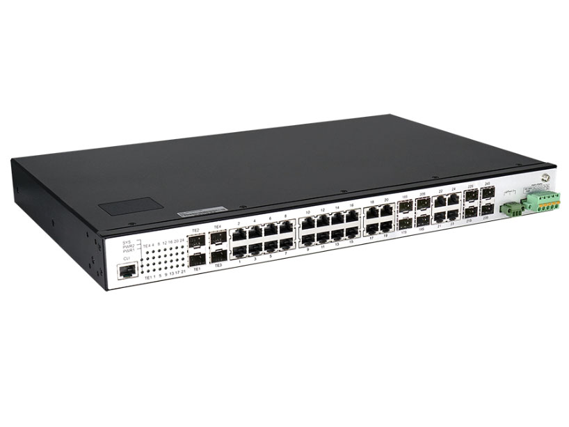 博达  BDCOM IES2000-5024T8C4X三层机架式工业交换机
