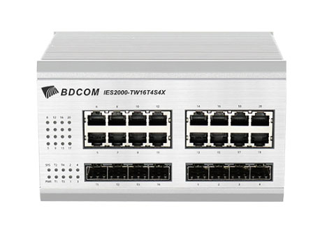 博达  BDCOM IES2000-TU16T4S4X三层机架式工业交换机