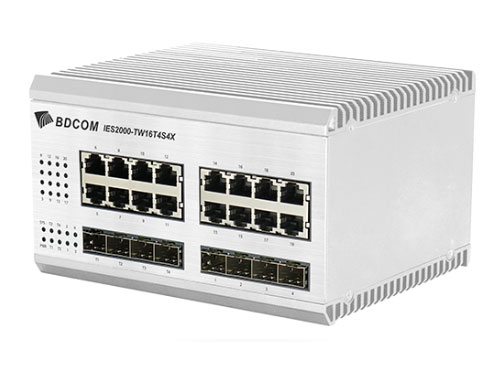 博达  BDCOM IES2000-TW16T4S4X三层机架式工业交换机