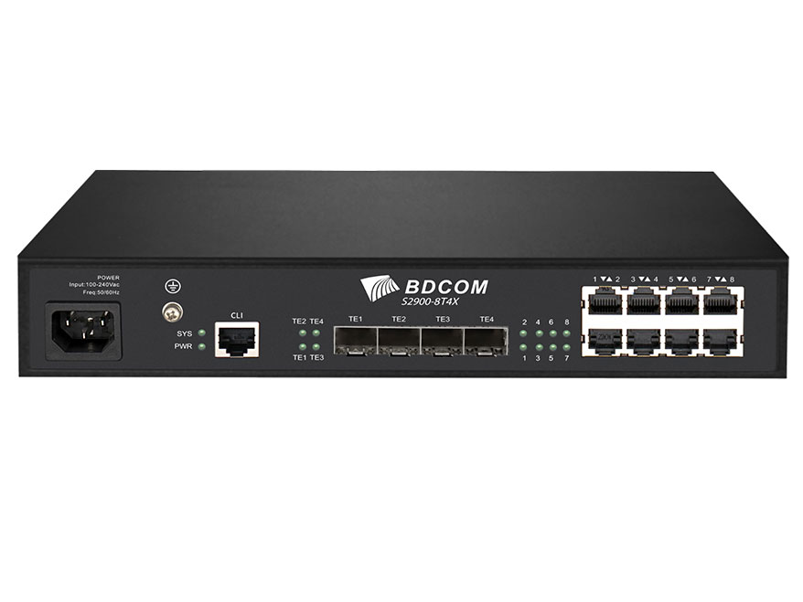博达  BDCOM S2900-8T4X-RPS 万兆准三层交换机