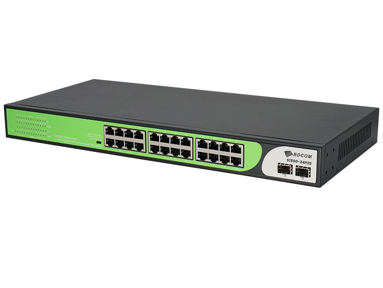 博达  BDCOM S1500-24P2S 全千兆多功能非网管POE交换机 