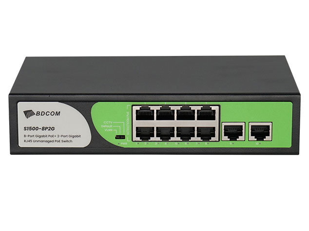 博达  BDCOM S1500-8P2G 全千兆多功能非网管POE交换机