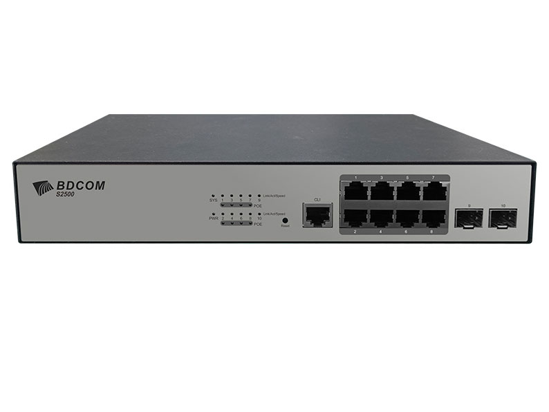 博达  BDCOM S2500-8P2S 全千兆准三层交换机