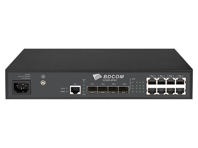 博达  BDCOM S2900-8P4X万兆准三层交换机