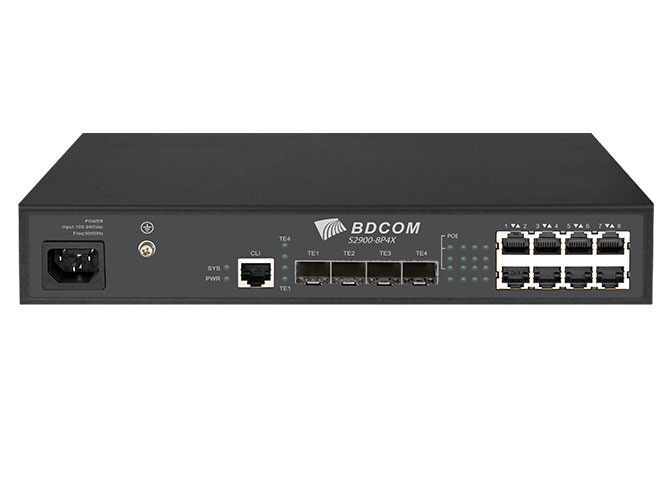 博达  BDCOM S2900-8P4X万兆准三层交换机
