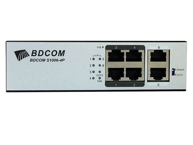 博达 BDCOM S1006-4P 百兆多功能 PoE 交换机