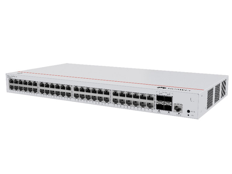 华为  S220-48T4X 接入/汇聚交换机 | 二层 | Web管理 | 交换容量432Gbps | 包转发率144Mpps | 下行48个GE电口+上行4个10GE光口 | 监控带机量250 | 终端带机量500 | 机架款
