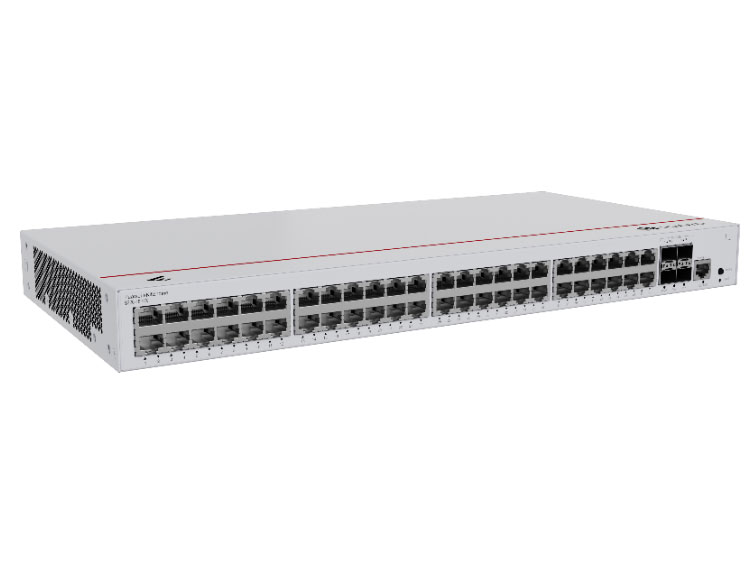 华为  S220-48P4X 接入/汇聚交换机 | 二层 | Web管理 | 交换容量432Gbps | 包转发率144Mpps | 下行48个GE电口+上行4个10GE光口 | PoE | 监控带机量250 | 终端带机量500 | 机架款