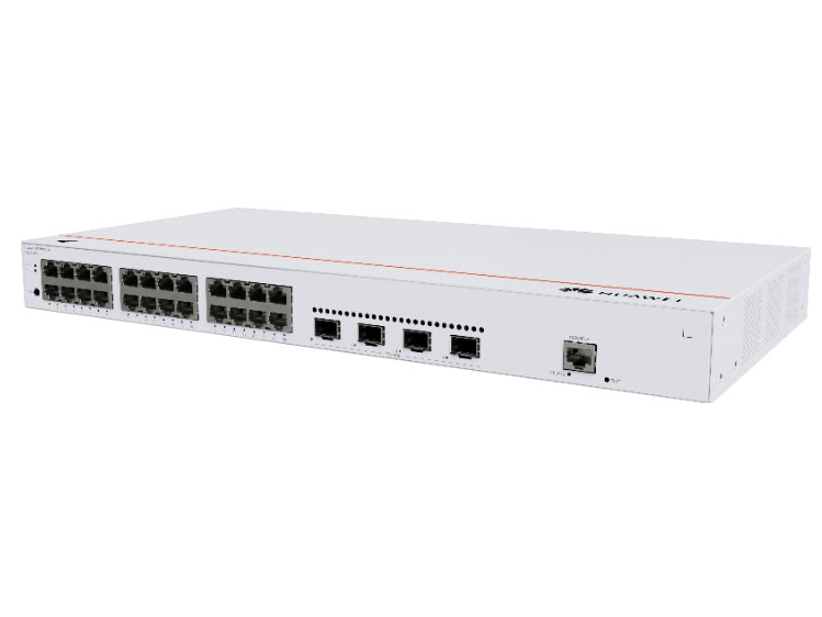 华为  S220-24T4X 接入/汇聚交换机 | 二层 | Web管理 | 交换容量408Gbps | 包转发率126Mpps | 下行24个GE电口+上行4个10GE光口 | 监控带机量250 | 终端带机量500 | 机架款