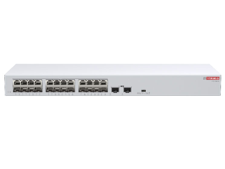 华为  FutureMatrix S110-24T2SR 二层|无管理|交换容量 52Gbps|转发性能 38.69Mpps|24个千兆电+2个千兆光|监控带机量100台|机架式|静音