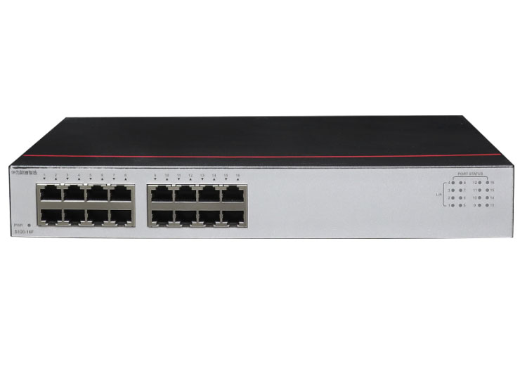 华为  FutureMatrix S100-16F 接入交换机 | 二层 | 无管理 | 交换容量3.2Gbps | 转发性能2.38Mpps | 16个百兆电 | 桌面款 | 静音