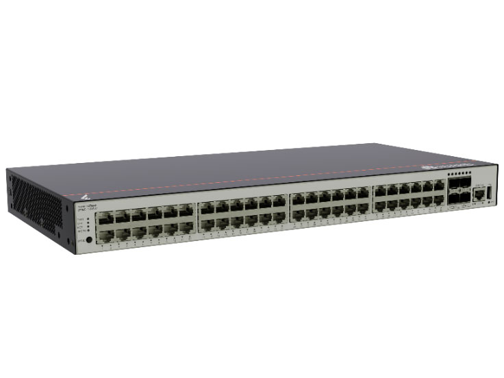 华为  eKitEngine S5735S-L48T4X-A1：48个10/100/1000BASE-T以太网端口，4个万兆SFP+，内置交流供电，交换容量672Gbps/6.72Tbps，包转发率166Mpps