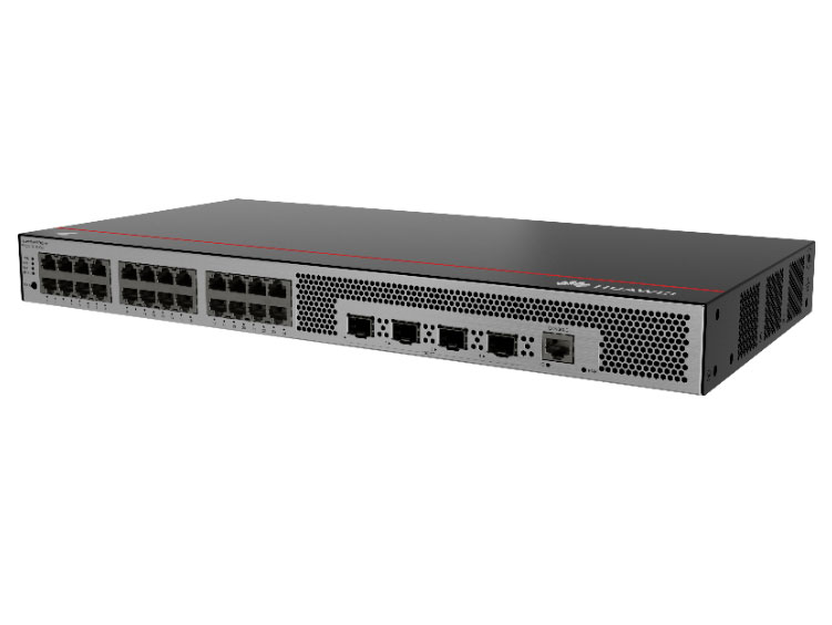 华为  eKitEngine S5735S-L24T4X-QA2：24个10/100/1000BASE-T以太网端口，4个万兆SFP+，内置交流供电，无风扇，交换容量672Gbps/6.72Tbps，包转发率126Mpps