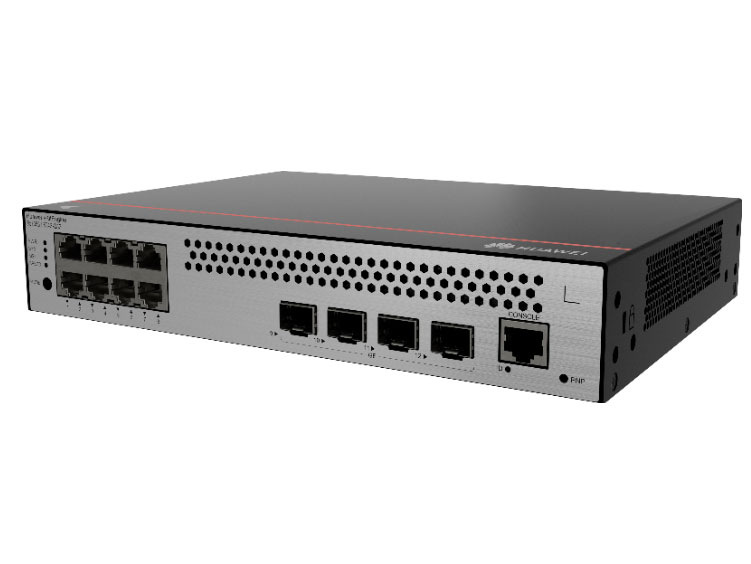 华为  eKitEngine S5735S-L8T4S-QA2：8个10/100/1000BASE-T以太网端口，4个千兆SFP，内置交流供电，无风扇，交换容量672Gbps/6.72Tbps，包转发率102Mpps