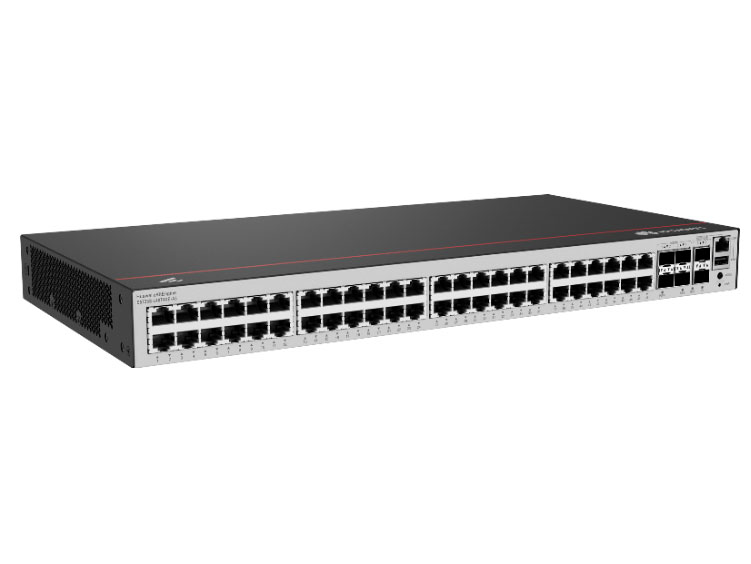 华为  eKitEngine S5735S-L48T4XE-A3：48个10/100/1000BASE-T以太网端口，4个万兆SFP+，2个10GE堆叠口，内置交流供电，交换容量672Gbps/6.72Tbps，包转发率207Mpps