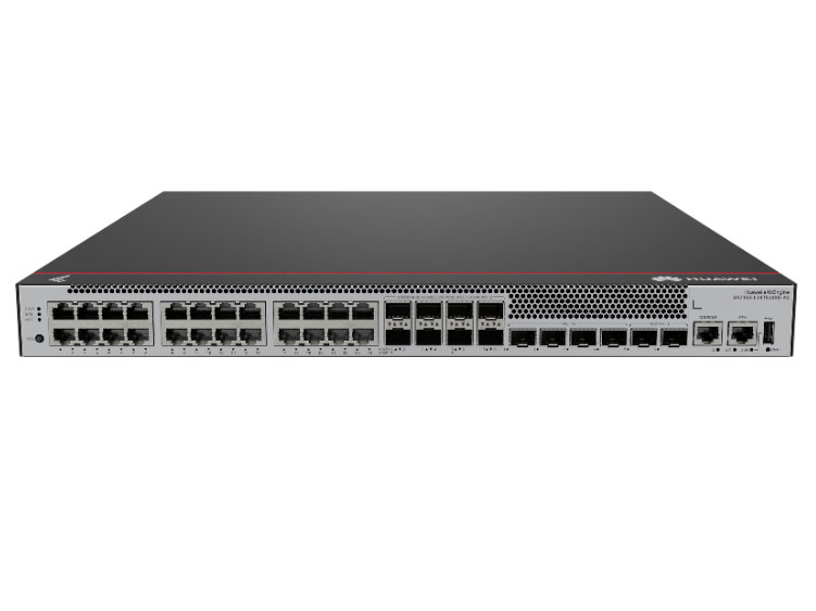 华为  eKitEngine S5735S-L24T8J4XE-A3 ：24个10/100/1000BASE-T以太网接口，8个100M/1000M/2.5GE SFP(可切换为2个万兆SFP+)，4个万兆SFP+，2个10GE堆叠口，内置交流供电，交换容量672Gbps/6.72Tbps，包转发率201Mpps