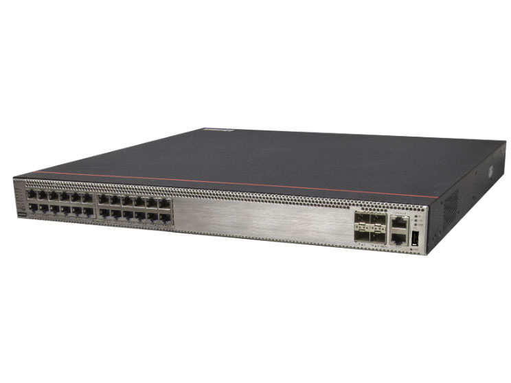 华为  FutureMatrix S5735S-H24U4XC-A (24个10/100/1000BASE-T以太网端口，4个万兆SFP+，单子卡槽位，1817W PoE++，支持双电源，含1个AC电源) - 交换容量1.28Tbps/12.8Tbps；包转发率216/336Mpps