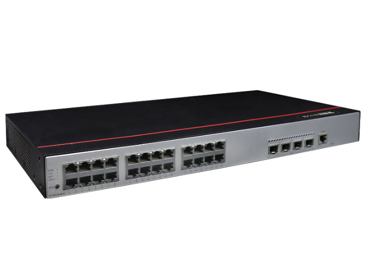 华为  FutureMatrix S5735S-L24T4X-A1：24 个 10/100/1000BASE-T 以太网端口，4 个万兆 SFP+，交流供电，交换容量336Gbps/3.36Tbps，包转发率108/126Mpps