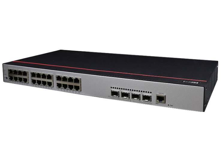 华为  FutureMatrix S5735S-L24T4S-A1：24 个 10/100/1000BASE-T 以太网端口，4 个千兆 SFP，交流供电，交换容量336Gbps/3.36Tbps，包转发率51/126Mpps