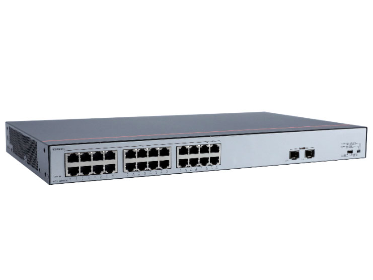 华为  FutureMatrix S1730S-L24FP2SR-A1：22个10/100BASE-TX以太网端口，2个10/100/1000BASE-T以太网端口，2个千兆SFP，370W PoE+，交流供电，无风扇，交换容量8.8Gbps，包转发率6.54Mpps