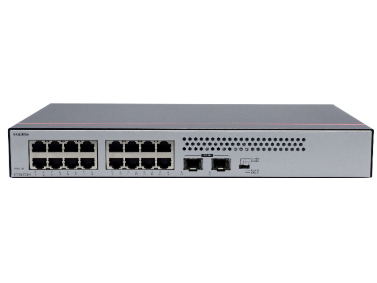 华为  FutureMatrix S1730S-L16T2S-A1：16个10/100/1000BASE-T以太网端口，2个千兆SFP，交流供电，无风扇，交换容量36Gbps，包转发率26.78Mpps
