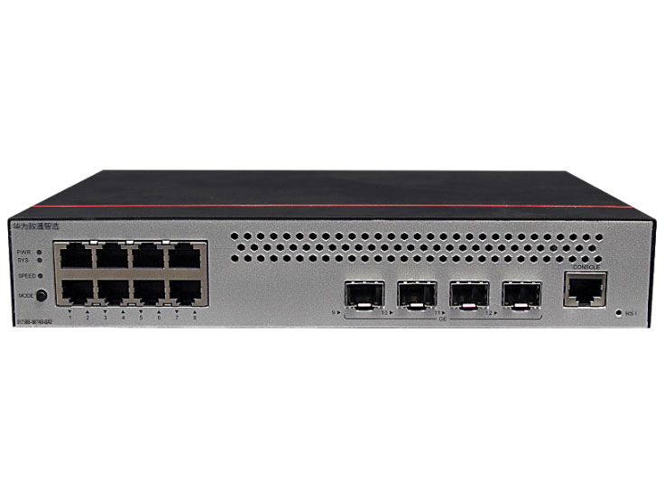 华为  FutureMatrix S1730S-S8T4S-QA2：8个10/100/1000BASE-T以太网端口，4个千兆SFP，交流供电，无风扇，交换容量336Gbps，包转发率18Mpps