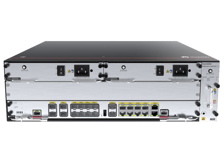 华为 AR6300-S  业务路由单元400H板，4*SIC，2*WSIC，4*XSIC，自带一个350W交流电源，带机量3000台PC，转发性能60Mpps-280Mpps，交换容量640Gbps