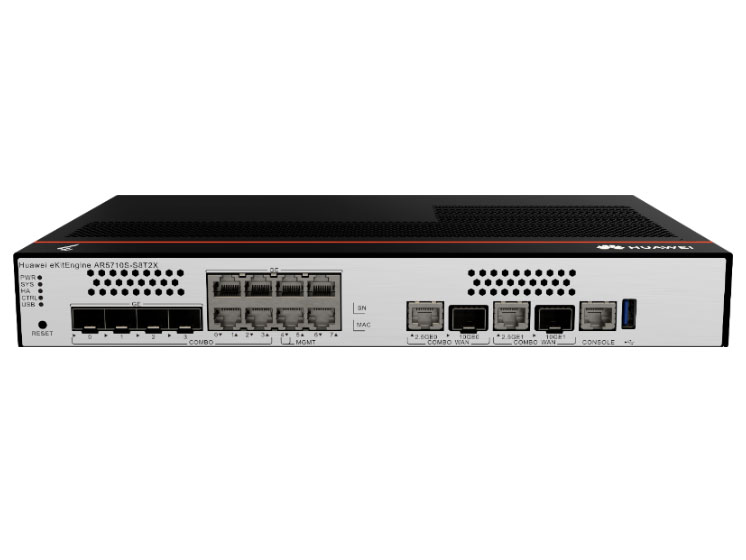 华为  AR5710S-S8T2X，2*10GE光/2.5GE电 Combo WAN，4*GE电 LAN，4*GE Combo LAN（全部可切换为WAN口），1*USB2.0，带机量250台PC，转发性能1.5Mpps