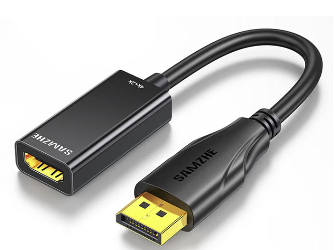 山泽DP转HDMI转换器 4K高清DisplayPort公对母转接头 笔记本电脑台式机显卡接电视显示器投影仪线 DP转HDMI转换器【黑色4K30Hz】