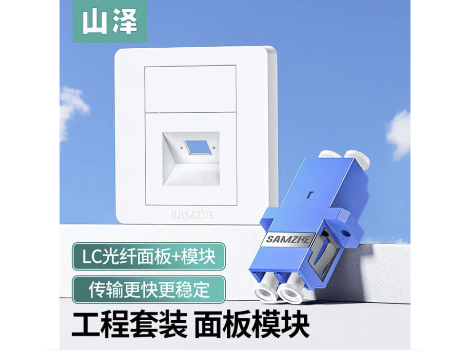 山泽(SAMZHE) 斜口86型 LC双口SC单口 网线网络光纤插座面板套装 【LC双口面板套装】SZ-GQMB01