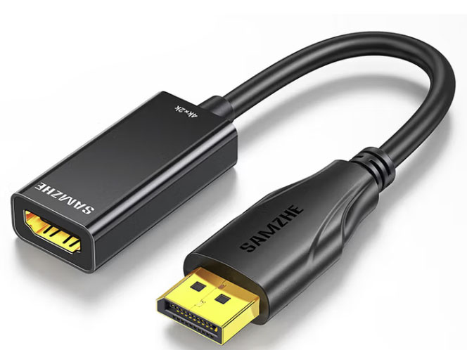 山泽DP转HDMI转换器 4K高清DisplayPort公对母转接头 笔记本电脑台式机显卡接电视显示器投影仪线 DP转HDMI转换器【黑色4K30Hz】