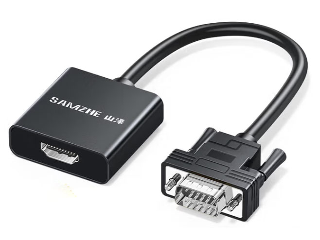 山泽 VGA转HDMI线转换器带音频 高清视频转接头适用华为小米笔记本电脑电视盒子显示器投影仪 VGA转HDMI【经典黑】