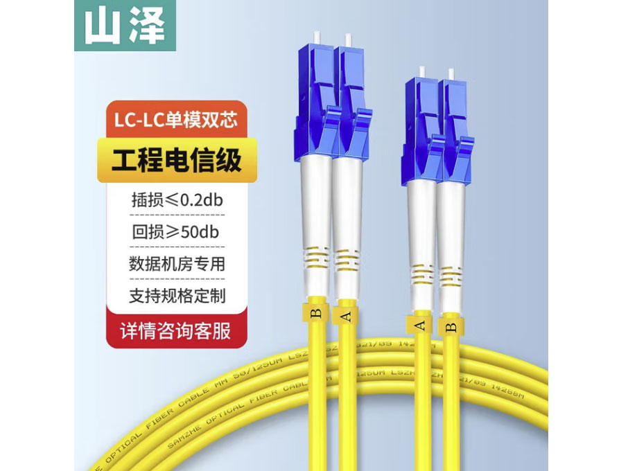 山泽 光纤跳线 电信级LC-LC单模双芯 低烟无卤环保光纤线 入户光纤线 收发器尾纤 单模双芯LC-LC 