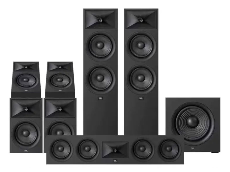 JBL  STAGE 260F 5.1.2全景声家庭影院.黑色 STAGE260F落地主音箱*2|STAGE240B环绕音箱*2|STAGE245C中置音箱 STAGE 240H天空音箱*2|STAGE 200P低音炮*1 